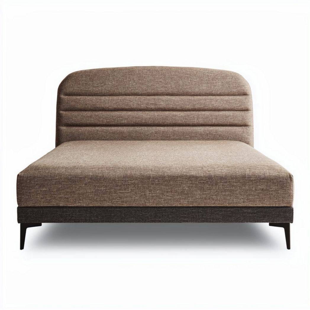 Letto matrimoniale in tessuto con struttura in legno per camera da letto – 190 x 140 x 30 cm