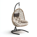Sedia a dondolo sospesa in rattan per esterni – 100 x 80 x 120 cm