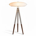 Lampada da terra con paralume ovale per illuminazione interna in metallo e tessuto – 30 x 30 x 150 cm