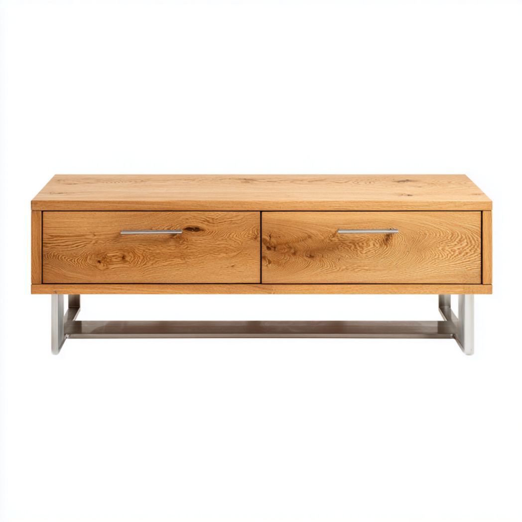 Mobile contenitore in legno e metallo per salotto – 120 x 40 x 50 cm